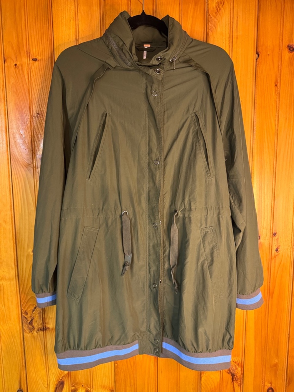 Free People Olive Windswept Hooded Jacket